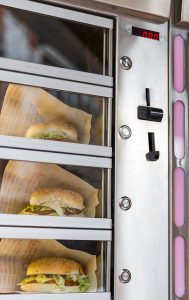 vending machine for a fastfood burger sandwich