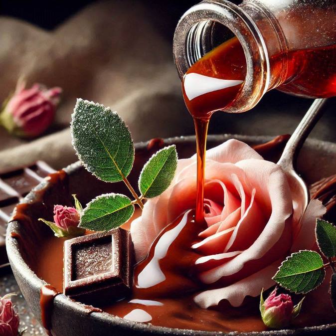 rosewater to a choc'lit mixture